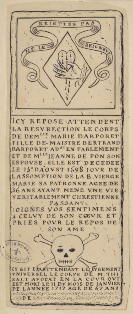 Tombeau de Marie Arporet