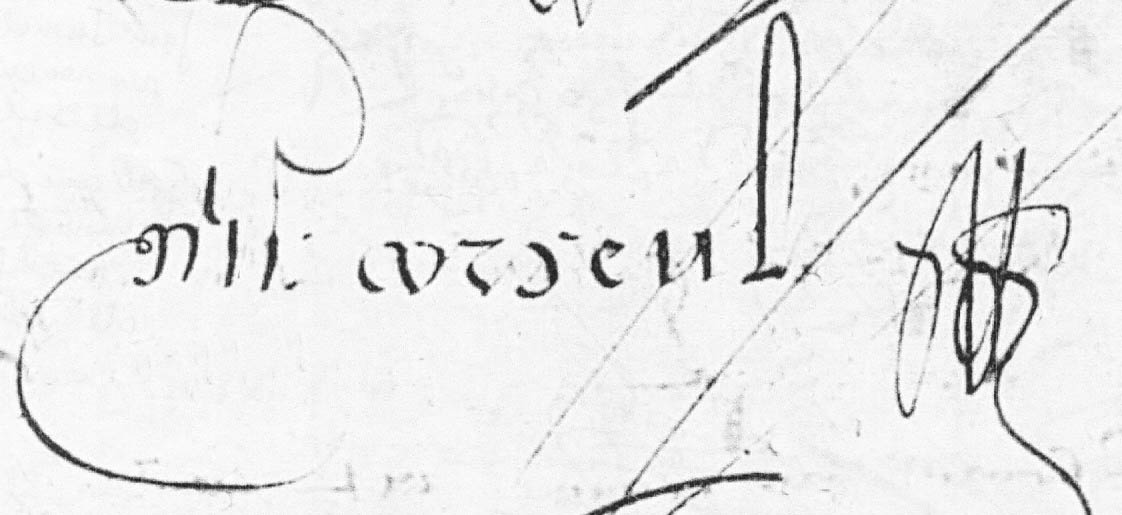 Guillaume Corseul Signature de Guillaume Corseul à Dinan en 1606